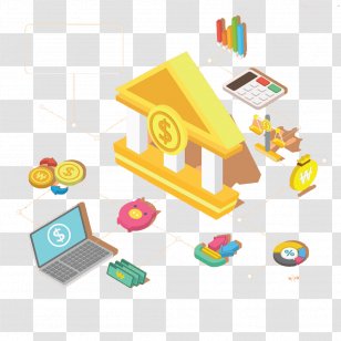 Download Cartoon Clip Art - Computer - Gold Coins And House Transparent PNG