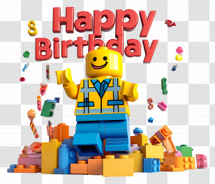 Happy Birthday - Happy Birthday Lego Themed Illustration Transparent PNG