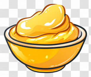 Yellow Cream - Yellow Cream In A Bowl Transparent PNG