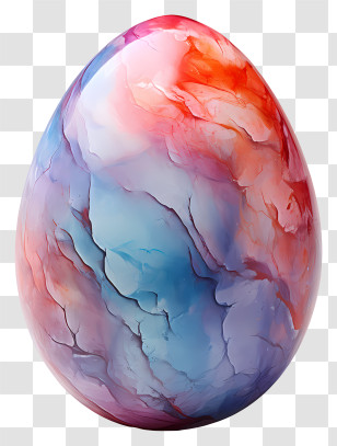 Easter Egg - Vibrant Colorful Marble Egg For Easter Transparent PNG