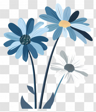 Daisy Flower - Blue Daisy Flowers Illustration Transparent PNG