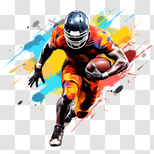 Football Player - Colorful Football Player In Action Pose Transparent PNG
