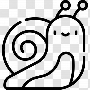Snail - Adorable Snail Outline Drawing Transparent PNG
