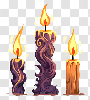 Candles - Tall Artistic Decorative Candles Transparent PNG