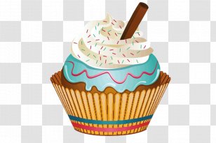 Cupcake Muffin Buttercream Sprinkles Chocolate Transparent PNG