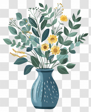 Flower With Vase - Flower Bouquet In A Vase Illustration Transparent PNG