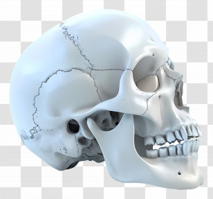 Human Skull Side View - Detailed Human Skull Anatomy Illustration Transparent PNG