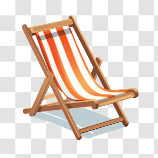 Deck Chair - Striped Deck Chair For Relaxation Transparent PNG