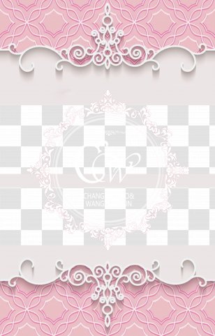 Paper Visual Arts Pink Pattern - Romantic Wedding Background Material Transparent PNG