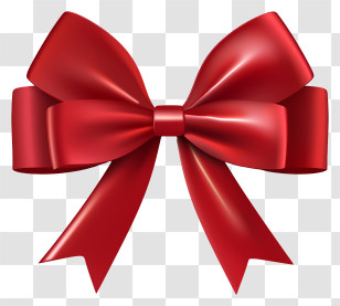 Red Ribbon - Elegant Red Ribbon Bow Decoration Transparent PNG