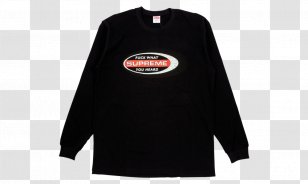 T-shirt Hoodie Supreme Sleeve Top - Black - Louis Ck Transparent PNG
