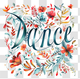 International Dance Day - Floral Typography Art For Dance Enthusiasts Transparent PNG