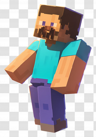 Minecraft Steve - Pixelated Game Character In Blocky Style Transparent PNG