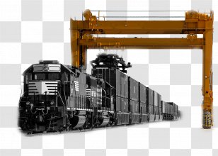 Train Rail Transport Crane Locomotive Railroad Car - Intermodal Freight Transparent PNG