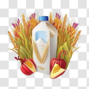 Shavuot
 - Healthy Milk And Grain Basket Illustration Transparent PNG