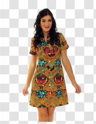Batik Arjuna Weda Dress Blue Clothing - Songket Transparent PNG