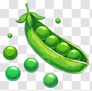 Green Peas - Green Pea Pod Illustration Transparent PNG