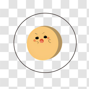 Cute Moon - Cute Angry Face Emoji Icon Transparent PNG