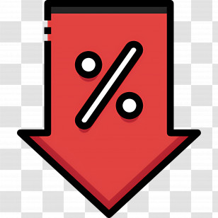 Discount Arrow - Percentage Down Symbol Transparent PNG