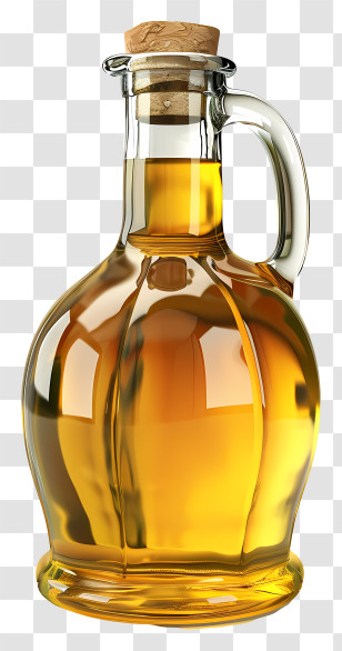 Cooking Oil - Glass Bottle Of Olive Oil With Cork Transparent PNG