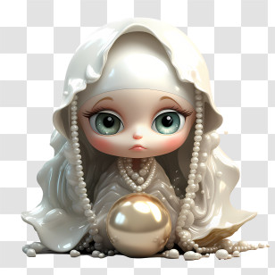 Wear Your Pearls Day - Adorable Pearl Doll With Beads Transparent PNG