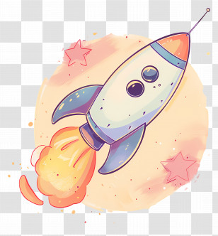 Rocket - Cute Cartoon Rocket Transparent PNG