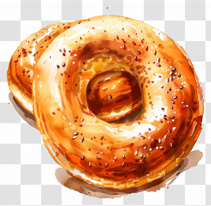 Bagel - Golden Bagels With Seeds Transparent PNG
