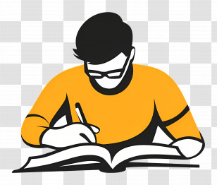 Homework - Illustration Of A Person Studying Transparent PNG