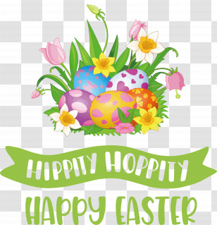 Hippity Hoppity Happy Easter Transparent PNG