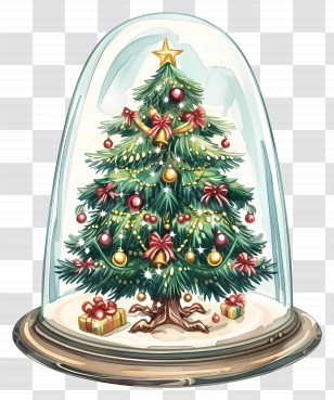 Christmas Tree - Christmas Tree In Glass Dome Transparent PNG