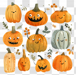 Pumpkin - Cute Pumpkin Illustrations For Halloween Transparent PNG