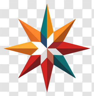 Epiphany - Colorful Compass Star Illustration Transparent PNG