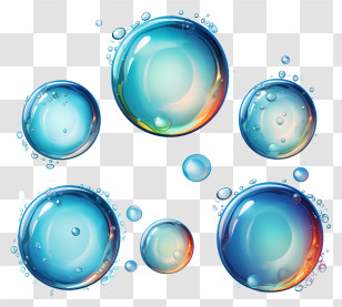 Hand Drawn Soap Bubbles - Colorful Transparent Water Bubbles Transparent PNG