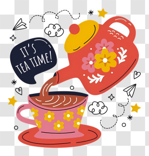 Teapot - Teapot Pouring Tea Into Teacup Transparent PNG