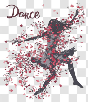 International Dance Day - Dancing Silhouette With Leaves Transparent PNG