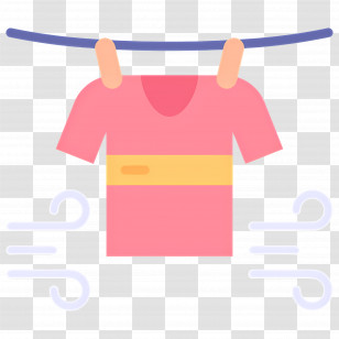 Hanging Cloth - Pink Shirt Drying On Clothesline Transparent PNG