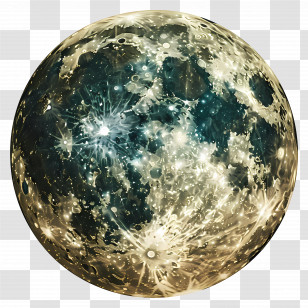 Full Moon - Artistic Glowing Moon Illustration Transparent PNG