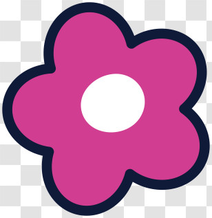 Large Pink Flower - Simple Pink Flower Icon With White Center Transparent PNG