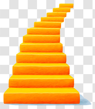 Success Stairs - Orange Stairs Illustration Transparent PNG