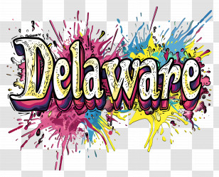 Delaware - Delaware Graffiti Typography Art Transparent PNG