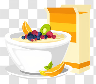 Breakfast - Cereal With Fresh Fruit Transparent PNG