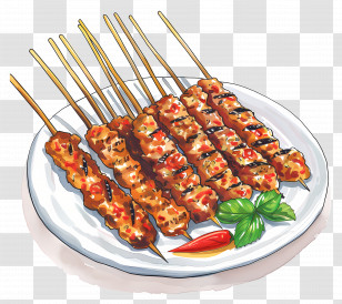 Grilled Meat Skewers - Grilled Meat Skewers Illustration Transparent PNG