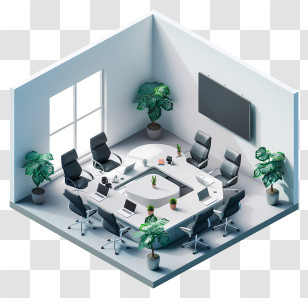 Meeting Room - Modern Meeting Room With Chairs Illustration Transparent PNG