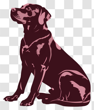 Dog Silhouette - Maroon Silhouette Of Sitting Dog Transparent PNG