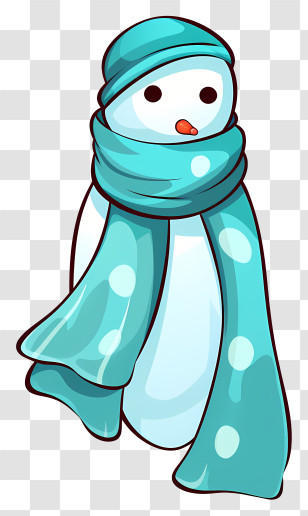 Cartoon Snowman - Cute Snowman With Scarf Transparent PNG