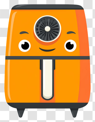 Cartoon Air Fryer - Orange Air Fryer Cartoon Illustration Transparent PNG