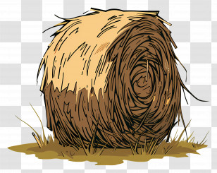 Bale Of Hay - Illustration Of Round Hay Bale Transparent PNG