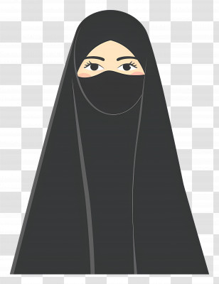 Woman In Niqab - Illustration Of A Woman In A Black Niqab Transparent PNG