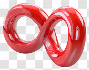 Infinity - Red 3D Infinity Symbol Transparent PNG