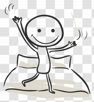 Happy Stick Figure - Happy Stick Figure Waving Transparent PNG